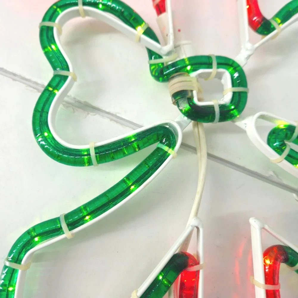 Sylvania Rope Light Silhouette Candy Canes Bow Christmas Decor 19x10 Vintage '02